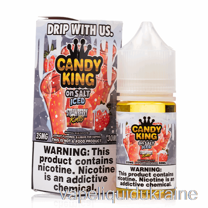 Vape Ukraine ICED Strawberry Rolls - Candy King On Salt - 30mL 50mg